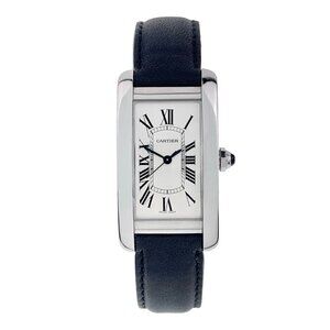 Cartier Tank Americaine Steel Silver Dial 23mm Automatic Unisex Watch WSTA0017